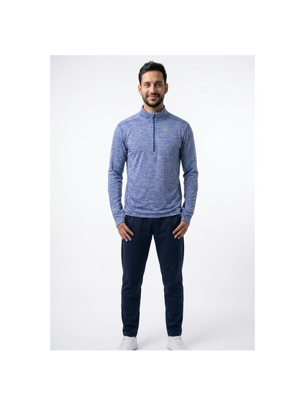 Nike Running Dri-Fit USA Quarter Zip Sweatshirt Breathable Blue Mens Size M